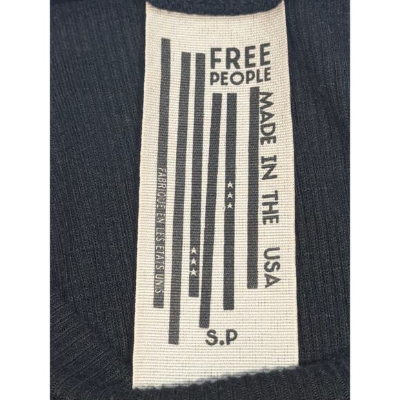 Free People Tank Womens Black Small Ribbed Loose Fit Casual Summer Boho - Picture 5 of 5